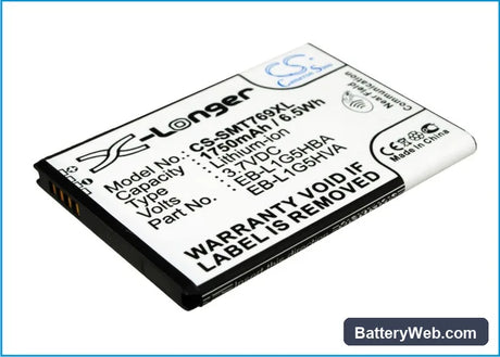 AT&T Galaxy Exhilarate Replacement Battery, 3.7V, 1750mAh, Li-ion 2