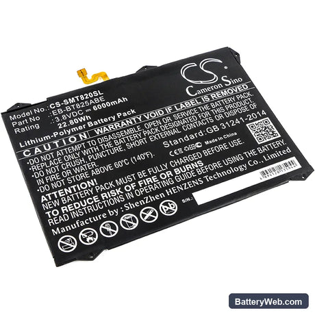 Samsung Galaxy Tab S3 9.7 Replacement Battery, 3.8V, 6000mAh, Li-Polymer 1