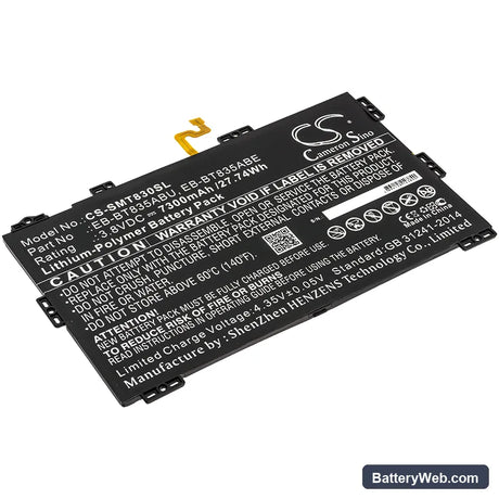 Samsung SM-T830 Replacement Battery, 3.8V, 7300mAh, Li-Polymer 1