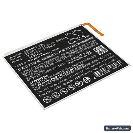 Samsung SM-T870 Replacement Battery, 3.86V, 7760mAh, Li-Polymer 1