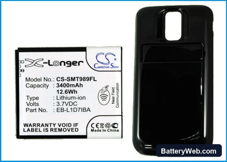 Samsung Galaxy S Hercules Replacement Battery, 3.7V, 3400mAh, Li-ion 5