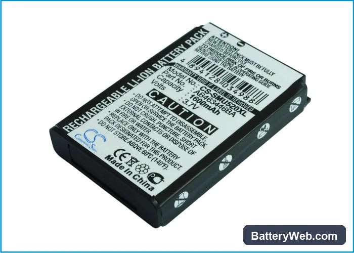 Samsung SCH-U520 Replacement Battery, 3.7V, 1600mAh, Li-ion 3