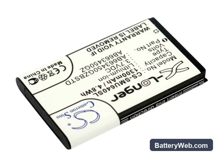 Verizon SCH-U680 Replacement Battery, 3.7V, 1300mAh, Li-ion 2