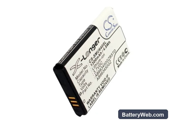 Verizon SCH-U680 Replacement Battery, 3.7V, 1300mAh, Li-ion 5