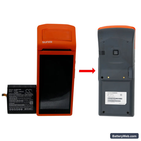 Sunmi V1 Replacement Battery, 7.4V, 5200mAh, Li-ion 5