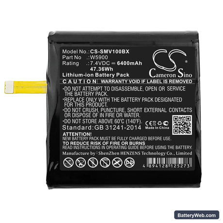Sunmi V1 Replacement Battery, 7.4V, 6400mAh, Li-ion 3