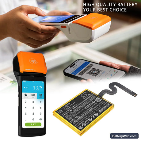 Sunmi P2 Pro Replacement Battery, 7.6V, 2400mAh, Li-Polymer 5