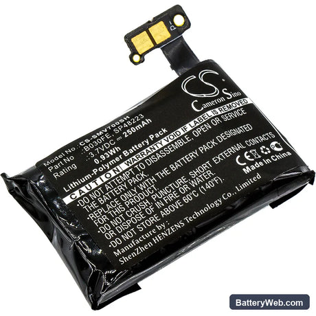 Samsung Gear 1 Replacement Battery, 3.7V, 250mAh, Li-Polymer 1