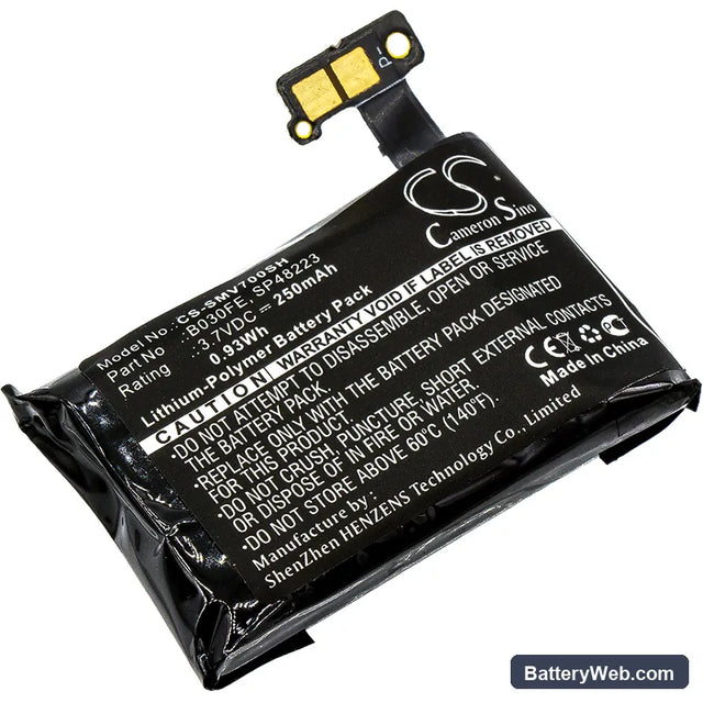 Samsung Gear 1 Replacement Battery, 3.7V, 250mAh, Li-Polymer 1