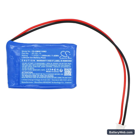 Sigma SW-11UVA Replacement Battery, 7.4V, 1000mAh, Li-ion 3