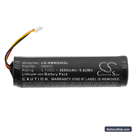 Shure MXW Handheld Transmitter Replacement Battery, 3.7V, 2600mAh, Li-ion 3