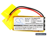 Sony NWZ-W202 Replacement Battery, 3.7V, 80mAh, Li-Polymer 5