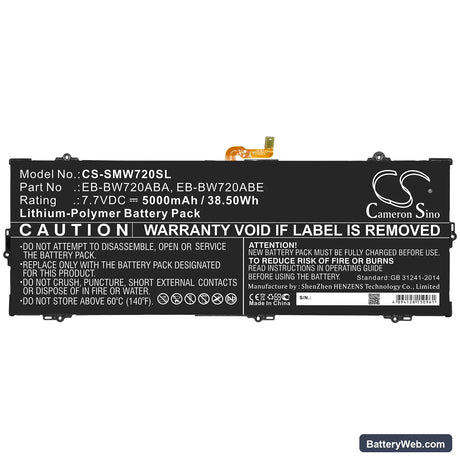 Samsung Galaxy Book 12.0 Replacement Battery, 7.7V, 5000mAh, Li-Polymer 3