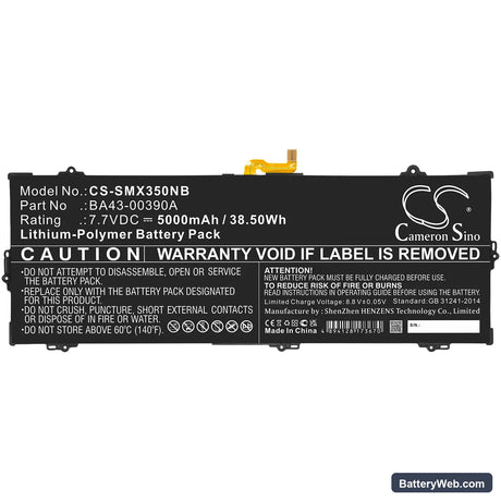 Samsung Chromebook 15.6" Replacement Battery, 7.7V, 5000mAh, Li-Polymer 3