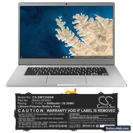 Samsung Chromebook 15.6" Replacement Battery, 7.7V, 5000mAh, Li-Polymer 5