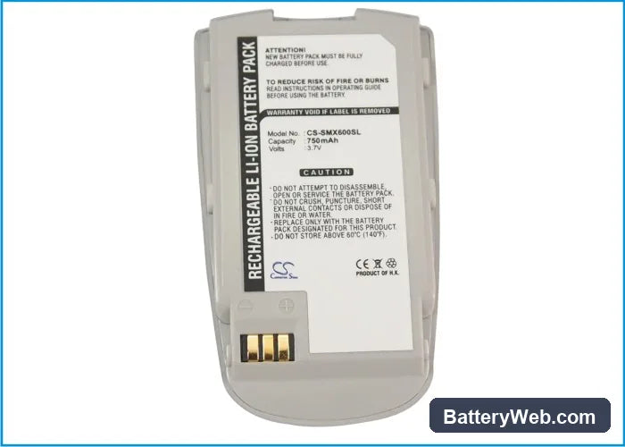 Samsung SGH-X600 Replacement Battery, 3.7V, 750mAh, Li-ion 5