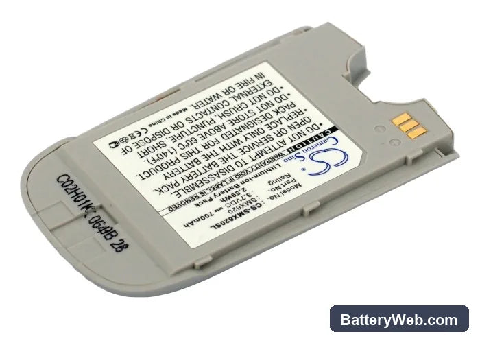 Samsung X620 Replacement Battery, 3.7V, 700mAh, Li-ion 2