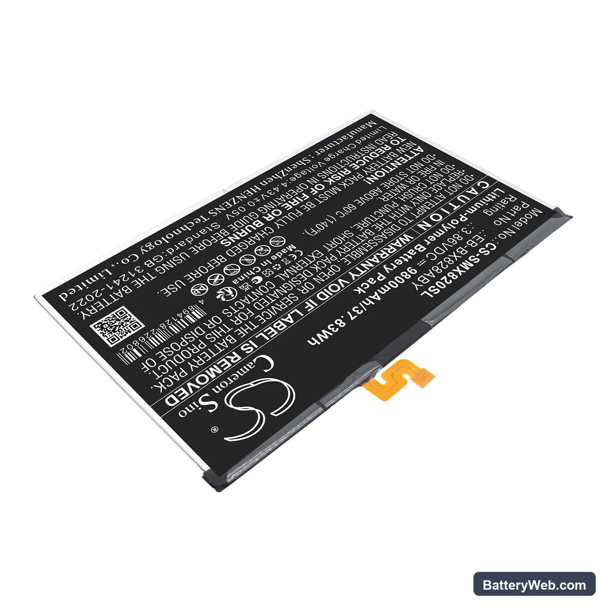Samsung Galaxy Tab S10+ Replacement Battery, 3.86V, 9800mAh, Li-Polymer 2