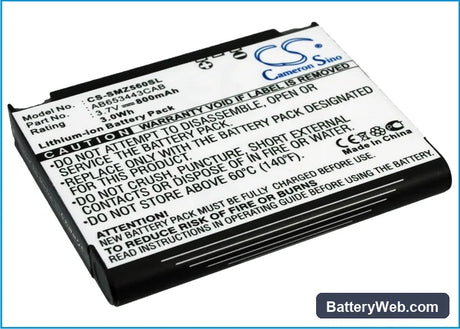 Samsung SGH-A707 Replacement Battery, 3.7V, 800mAh, Li-ion 2