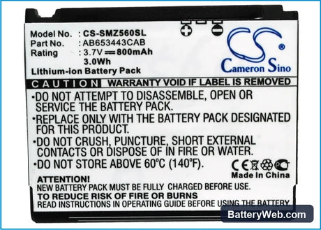 Samsung SGH-A707 Replacement Battery, 3.7V, 800mAh, Li-ion 5