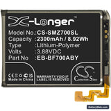 Samsung Galaxy Z Flip Replacement Battery, 3.88V, 2300mAh, Li-Polymer 3
