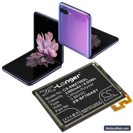 Samsung Galaxy Z Flip Replacement Battery, 3.88V, 2300mAh, Li-Polymer 5