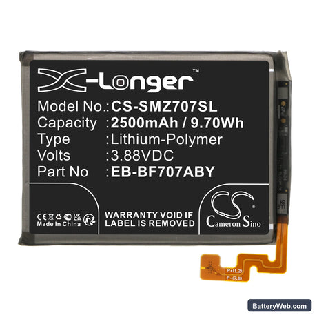 Samsung Galaxy Z Flip F707U Replacement Battery, 3.88V, 2500mAh, Li-Polymer 3