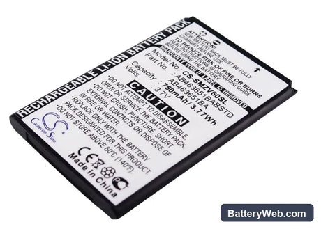 Samsung SGH-ZV60 Replacement Battery, 3.7V, 750mAh, Li-ion 2