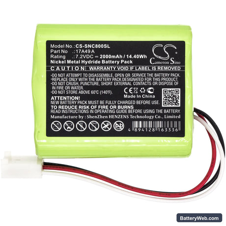 Sencore 17A49 A Replacement Battery, 7.2V, 2000mAh, Ni-MH 3