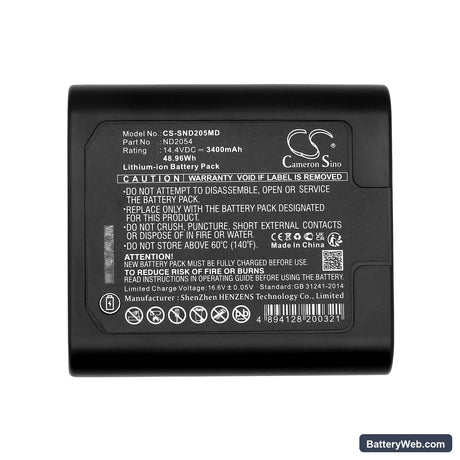 Sunoptics SSL-8000 Replacement Battery, 14.4V, 3400mAh, Li-ion 5