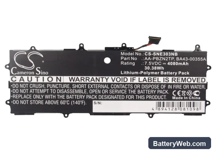 Samsung XE303C12 Replacement Battery, 7.5V, 4080mAh, Li-Polymer 5