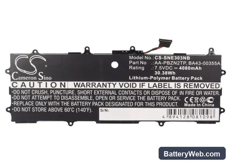 Samsung XE303C12 Replacement Battery, 7.5V, 4080mAh, Li-Polymer 5