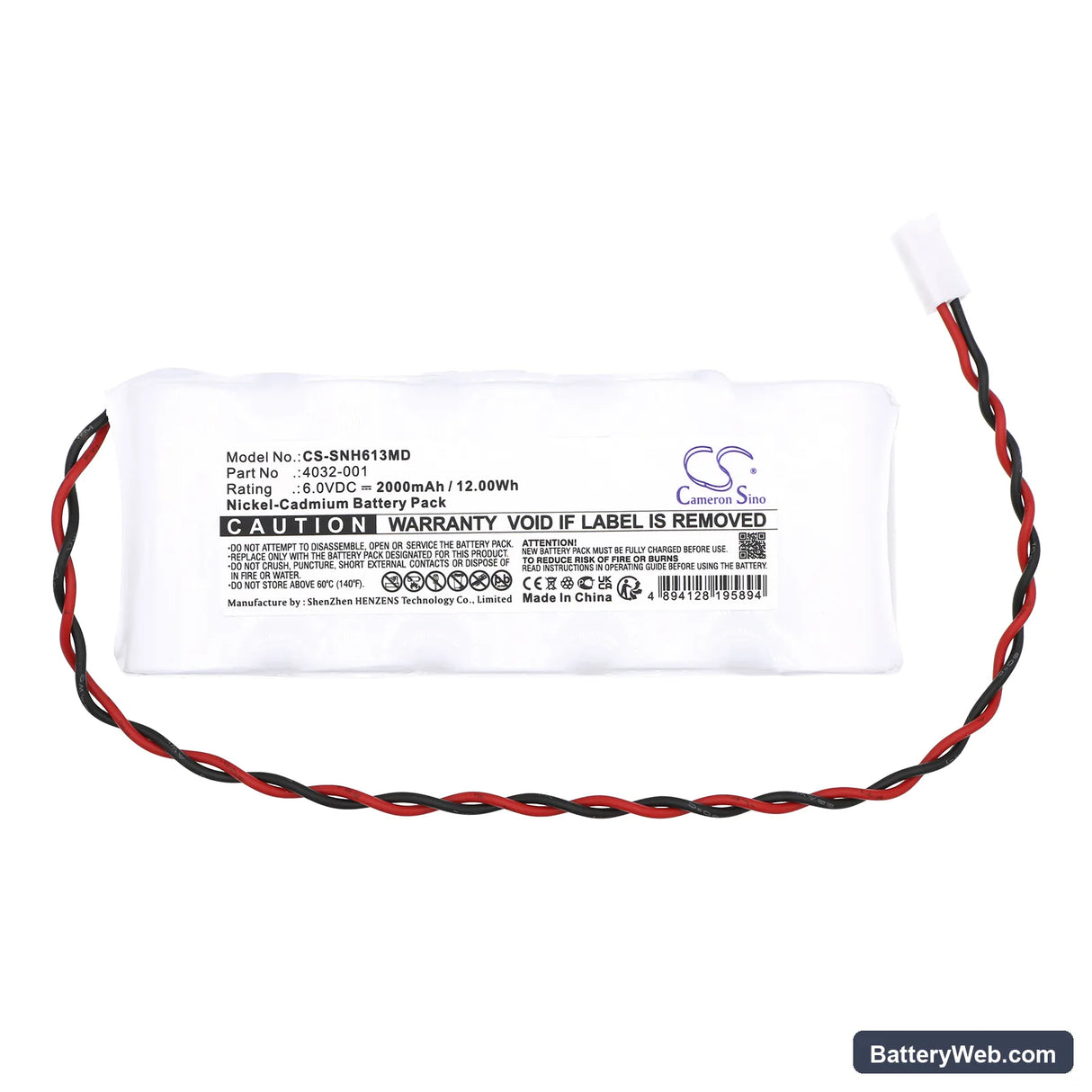 Sonnenschein N613I1 Replacement Battery, 6V, 2000mAh, Ni-CD 3