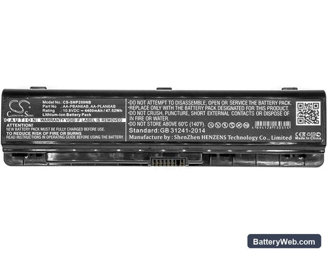 Samsung P200 Replacement Battery, 10.8V, 4400mAh, Li-ion 3