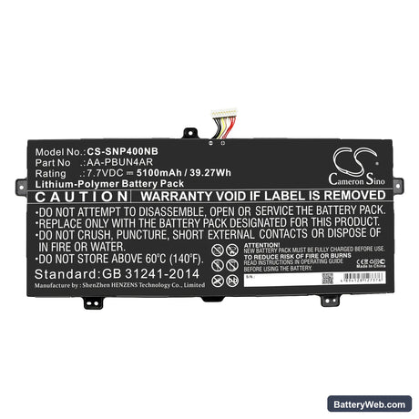 Samsung ATIV Book 9 Spin Replacement Battery, 7.7V, 5100mAh, Li-Polymer 3