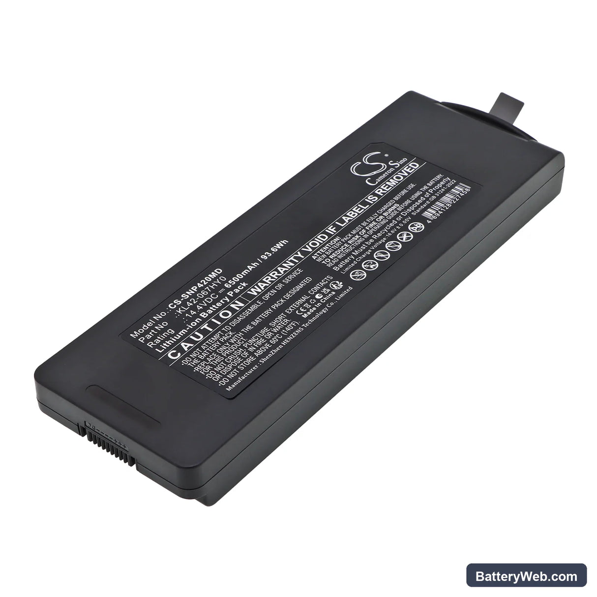 SonoScape Replacement Battery, 14.4V, 6500mAh, Li-ion 1