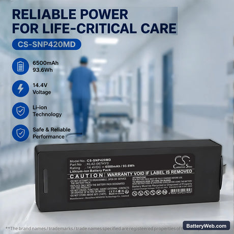 SonoScape Replacement Battery, 14.4V, 6500mAh, Li-ion 7