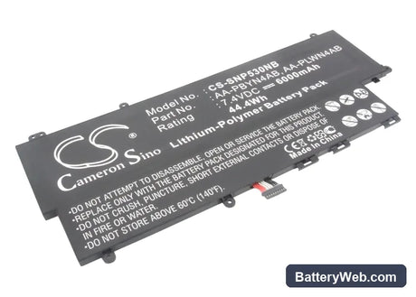 Samsung NP-530 Replacement Battery, 7.4V, 6000mAh, Li-Polymer 1