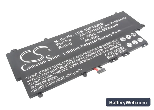 Samsung NP-530 Replacement Battery, 7.4V, 6000mAh, Li-Polymer 1