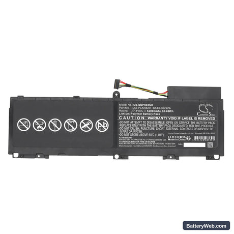 Samsung NP900X3A Replacement Battery, 7.4V, 5200mAh, Li-Polymer 3