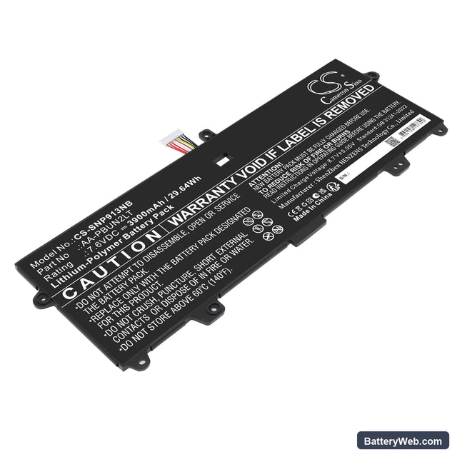 Samsung Notebook 9 13.3" Replacement Battery, 7.6V, 3900mAh, Li-Polymer 1