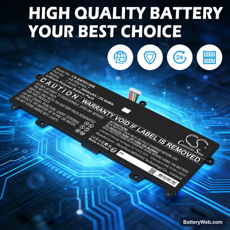 Samsung Notebook 9 13.3" Replacement Battery, 7.6V, 3900mAh, Li-Polymer 7