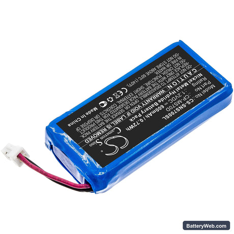 Sony Walkman NW-MS70D Replacement Battery, 1.2V, 600mAh, Ni-MH 2