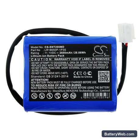 Solaris NT2A Replacement Battery, 11.1V, 2600mAh, Li-ion 3