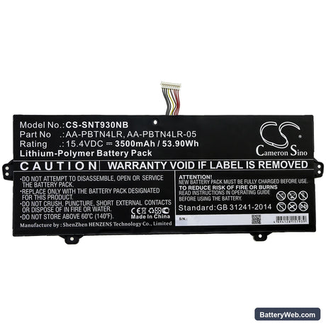Samsung NT930SBE-X716 Replacement Battery, 15.4V, 3500mAh, Li-Polymer 3