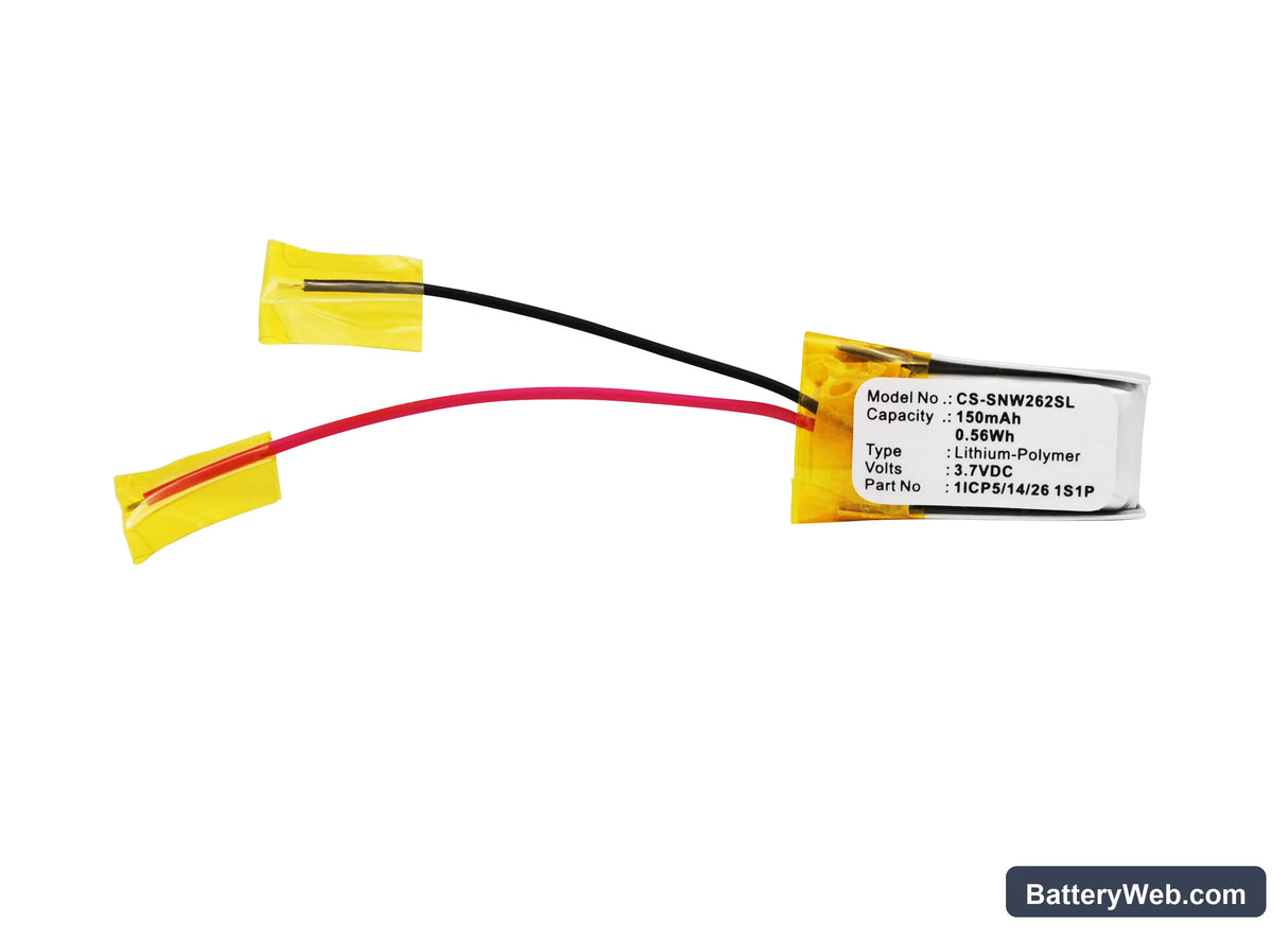 Sony NWZ-W262 Replacement Battery, 3.7V, 150mAh, Li-Polymer 5