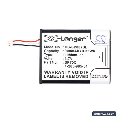 Sony PSP E1000 Replacement Battery, 3.7V, 900mAh, Li-ion 3
