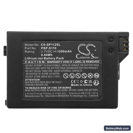 Sony PSP 2th Replacement Battery, 3.7V, 1200mAh, Li-ion 5
