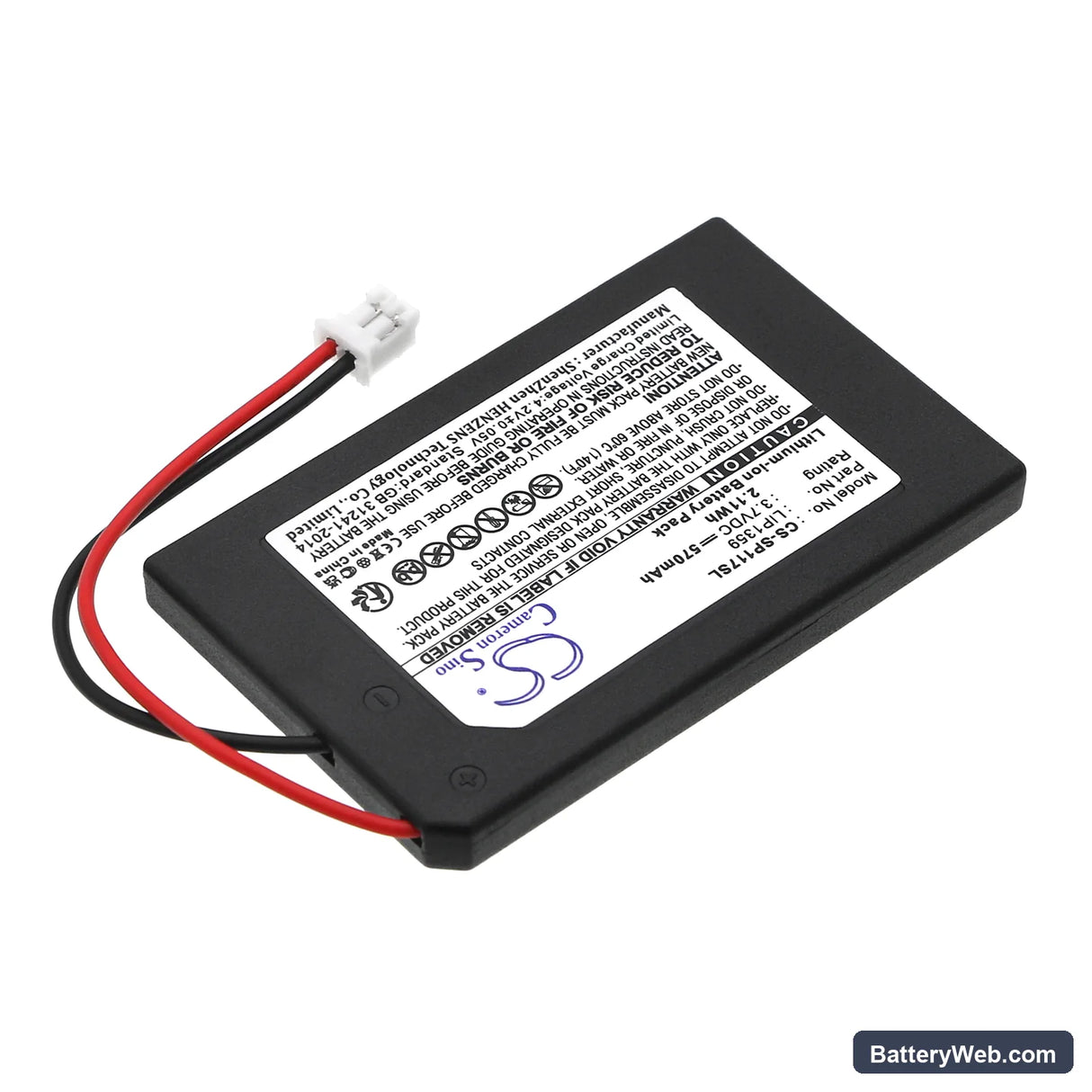Sony Dualshock 3 Replacement Battery, 3.7V, 570mAh, Li-ion 2