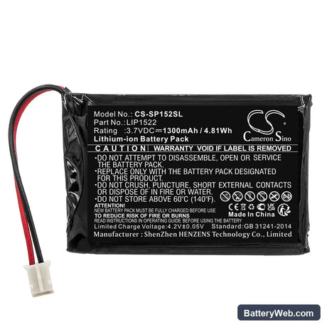 Sony Dualshock 4 Wireless Controller Replacement Battery, 3.7V, 1300mAh, Li-ion 3